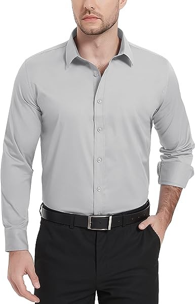 TACVASEN Men's Dress Shirts Long Sleeve Slim Fit Casual Business Button UP Shirt