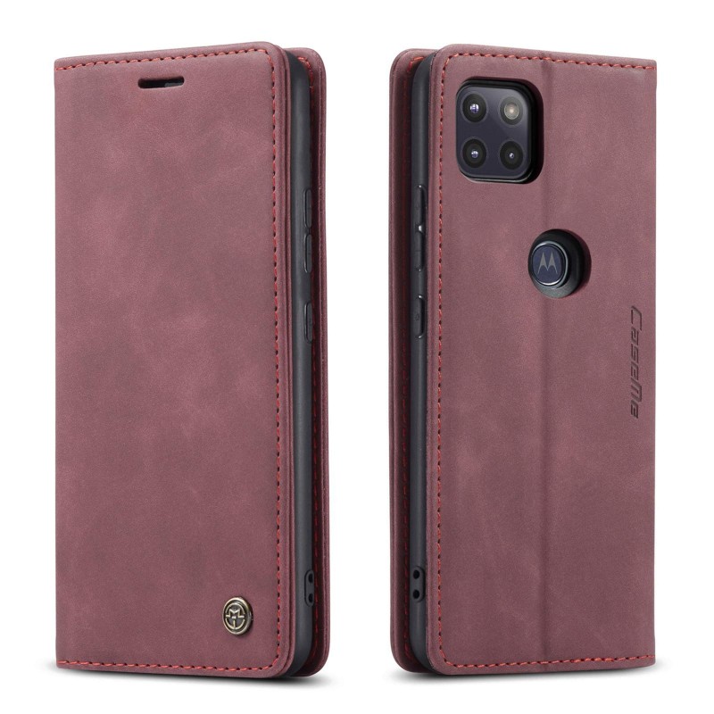 Kowauri Case for Moto One 5G Ace [ NOT for Moto One 5G ],Leather Wallet Case Classic Design with Card Slot and Magnetic Closure Flip Fold Case for Motorola Moto One 5G Ace 6.7" 2021 (Red)