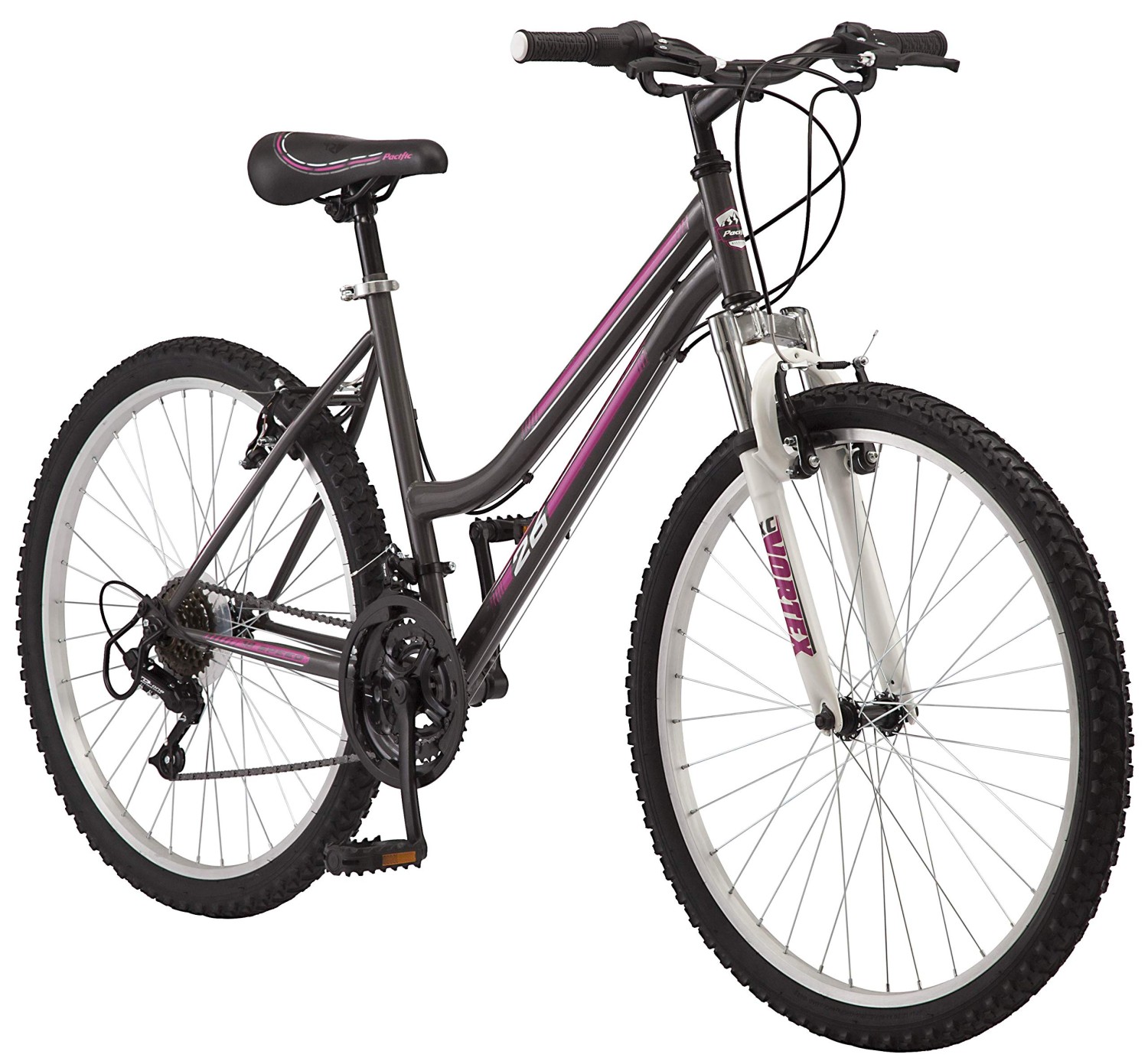 Pacific Mountain Adult Sport Bike, 24-26-Inch Wheels, Multiple Colors