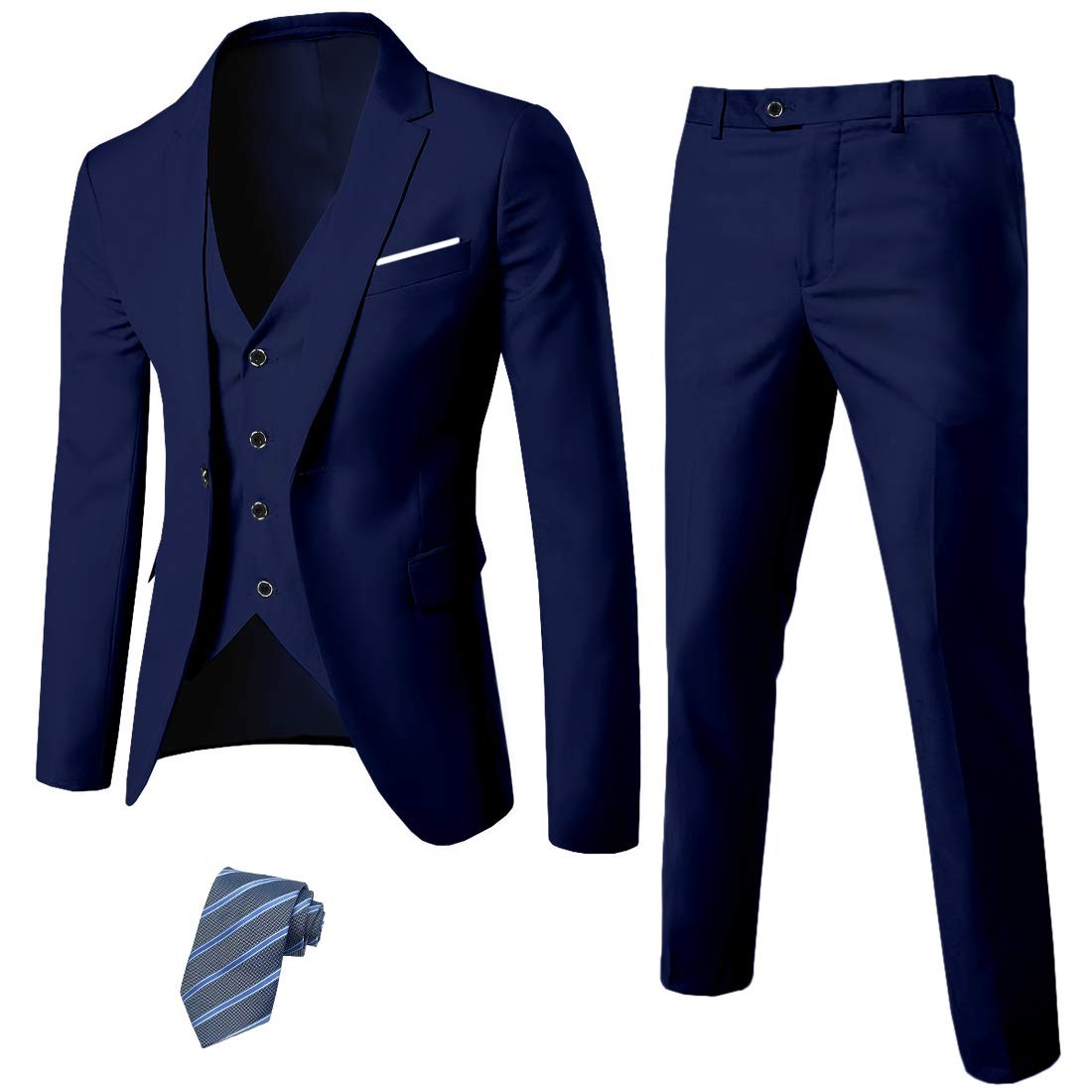 Men's Tuxedo Suits 2 Piece One Button Blazer Jacket Dress Pants Set for Wedding,Dinner,Prom,Party