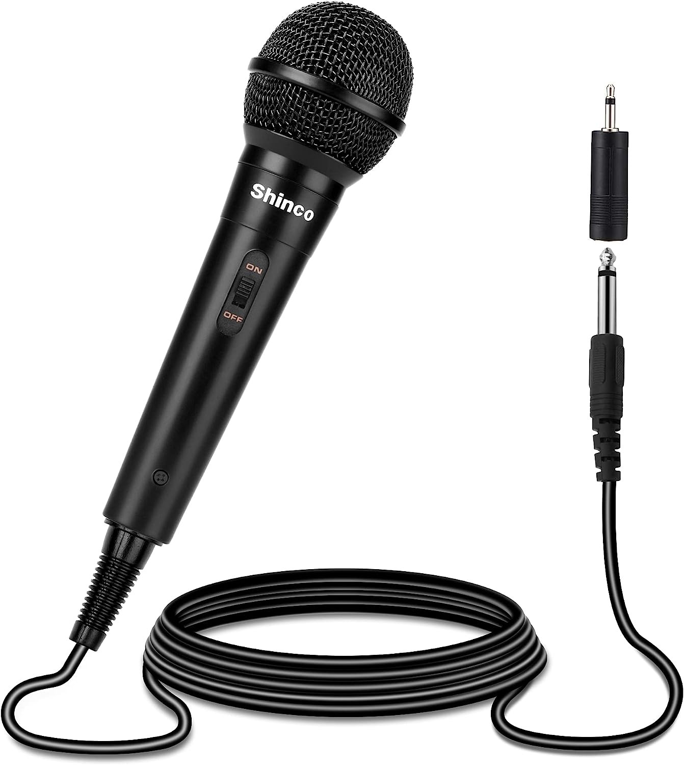 Shinco Handheld Wired Microphone, Cardioid Dynamic Vocal Mic with 13ft Cable and ON/Off Switch, Ideally Suited for Speakers, Karaoke Singing Machine, Amp, Mixer