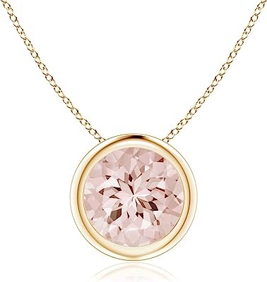 Natural Morganite Solitaire Pendant Necklace for Women, Girls in 14K Solid Gold/Platinum | Jewelry Gift for Her | Birthday|Wedding Anniversary