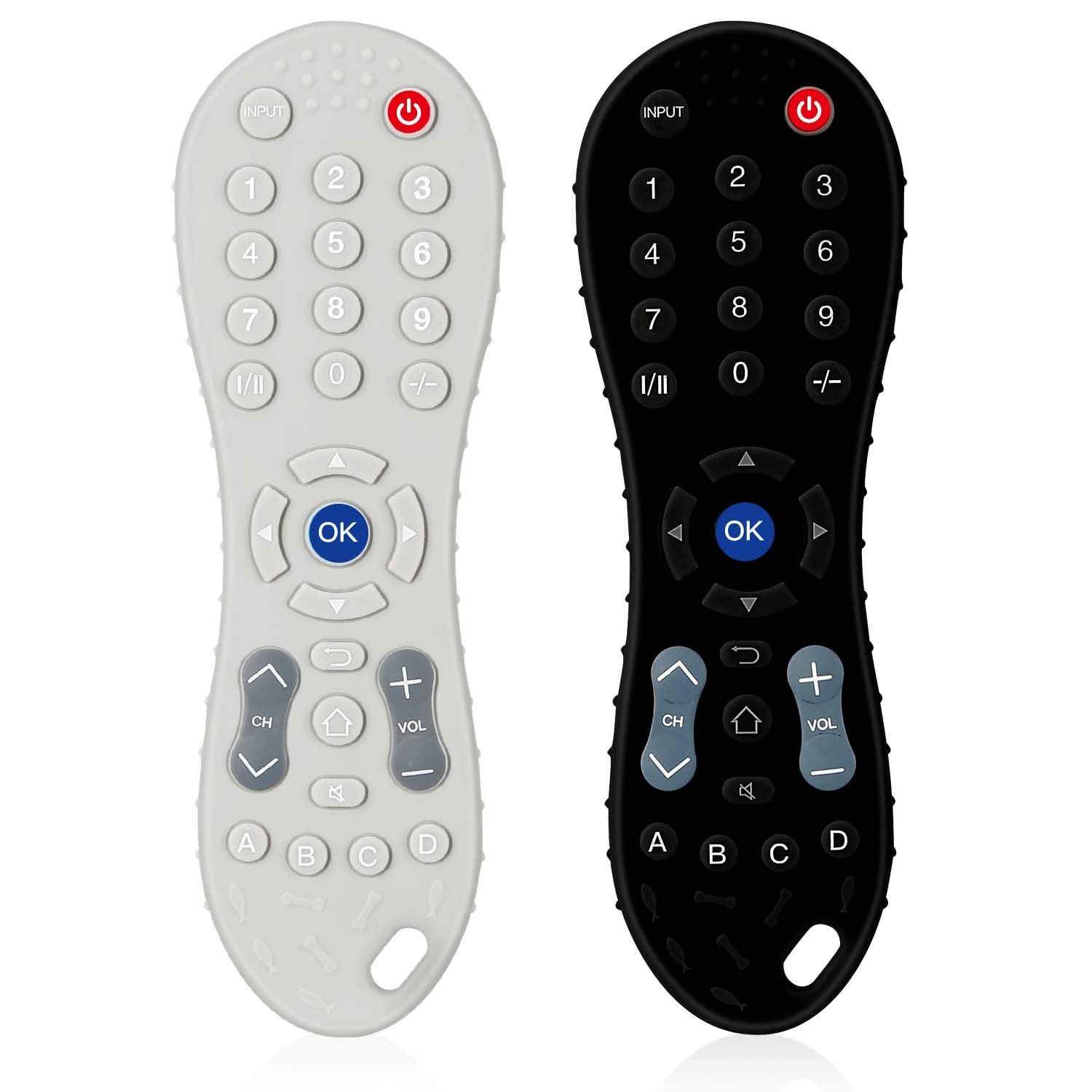 2 Pack Teething Toys for Babies 3-6-12 Months Tameler TV Remote Control Shape Silicone Baby Hand Teethers-Infant Chewing Toys for Sucking Needs-Safety Tested (Black & Grey)  (0 评论)