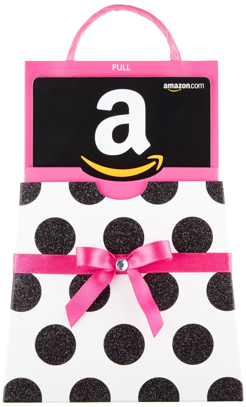 Amazon.com Gift Card in a Polka Dot Reveal (Classic Black Card Design)