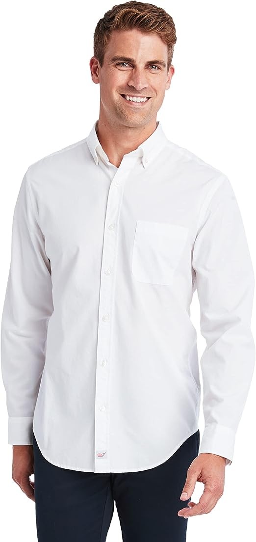vineyard vines Men's Classic Fit Solid Shirt in Stretch Cotton