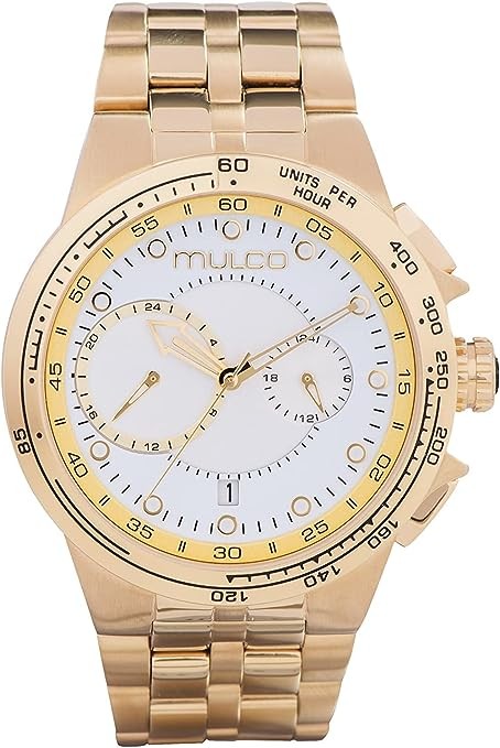 MULCO Men’s Watch Kripton Stainless Steel with Silicone Strap Quartz Chronograph Movement Premium Analog Display, Water Resistant