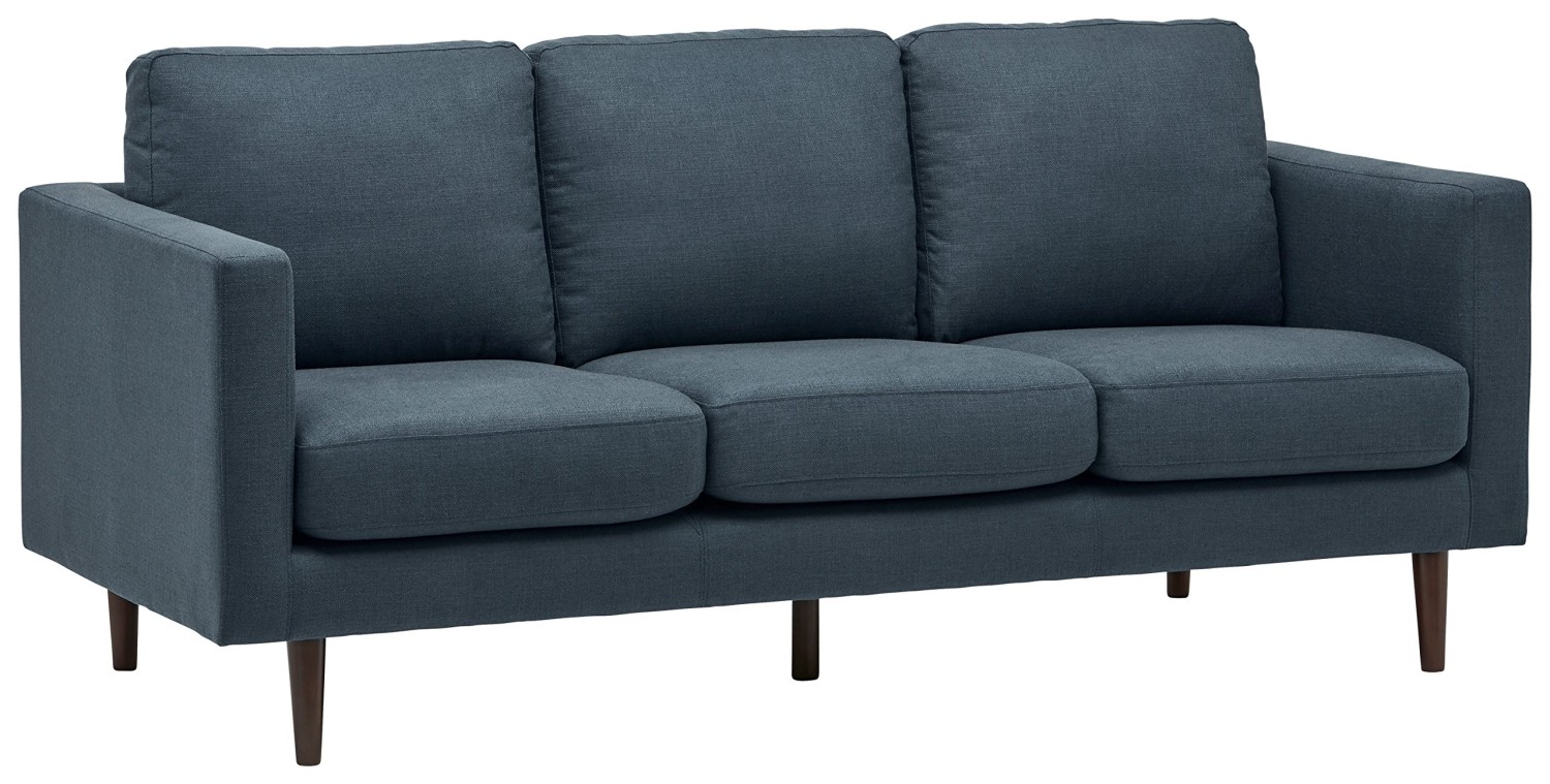 Amazon Brand – Rivet Revolve Modern Upholstered Sofa Couch, 80"W, Denim Blue