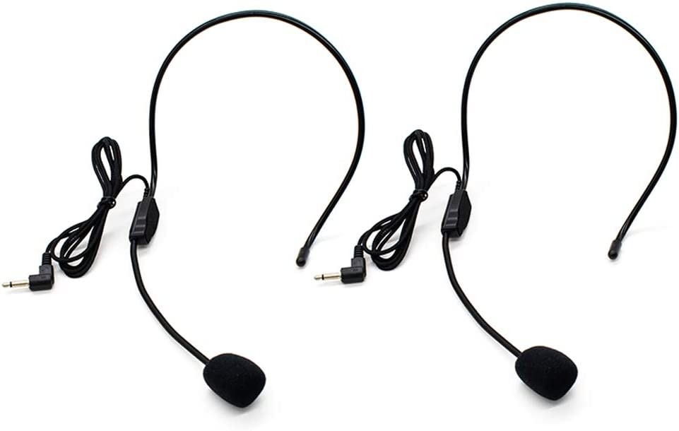AUEAR 2 Pack Headset Microphone Flexible Wired Boom Standard 3.5mm Connector Jack Black for Voice Amplifier Teachers Speakers Belt Pack Mic Systems Computer  (0 评论)