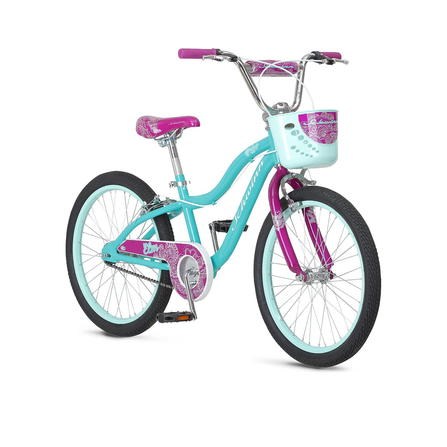 Schwinn Koen & Elm Big Kids Bike, 20-Inch Wheels, Kickstand Included, Basket or Number Plate, Ages 7-13 Years Old, Rider Height 48-60-Inches
