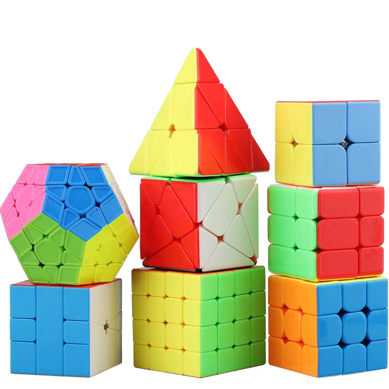STEAM Life Speed Cube Set 8 Pack Magic Cube | Includes Speed Cubes 3x3, 2x2 Speed Cube, 4x4 Speed Cube, Pyramid Cube, Megaminx Cube Puzzle Cube Bundle Collection Cube Toys Gift for Kids & Adults  (0 评