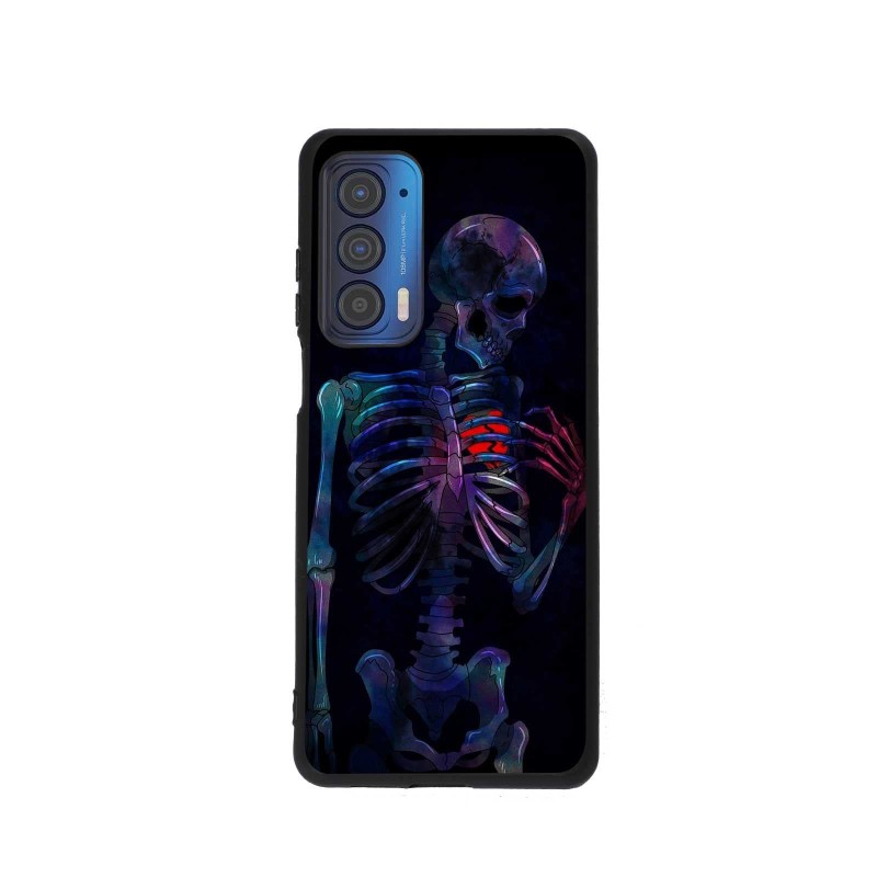 Compatible with Motorola Moto Edge 2021/Edge 5G UW Case, Skeleton Sad Broken Heart Skull Graphic Design for Moto Case Men Boys, Soft Silicone Stylish Cool Case for Moto