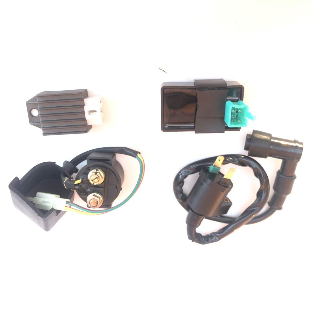 CLEO Ignition Coil Solenoid Relay Voltage Regulator CDI for 50cc 90cc 110cc 125cc Taotao Scooter ATV Dirt Bike and Go Kart