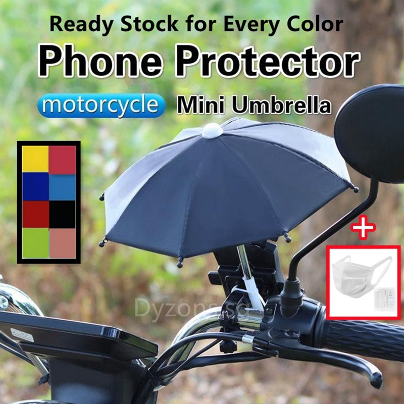 8 Colors Motorcycle Mini Umbrella for Phone Holder Protector Waterproof Thicken Updated Super Strength 8 Bones With 2 Belts Motorcycle Bicycle Umbrellas Small Umbrella Handphone Holder Motorcycle Umb