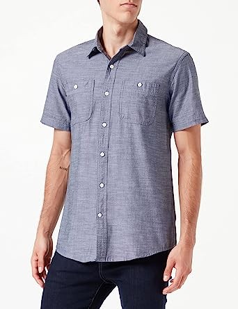 Essentials Men's Short-Sleeve Chambray Shirt