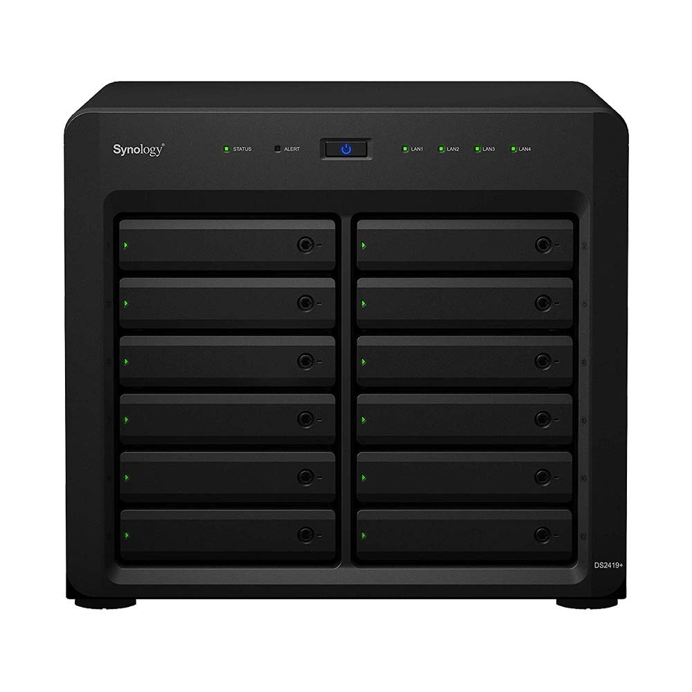 Synology DiskStation DS2419+ iSCSI NAS Server with Intel Atom 2.1GHz CPU, 32GB Memory, 24TB SSD Storage, DSM Operating System