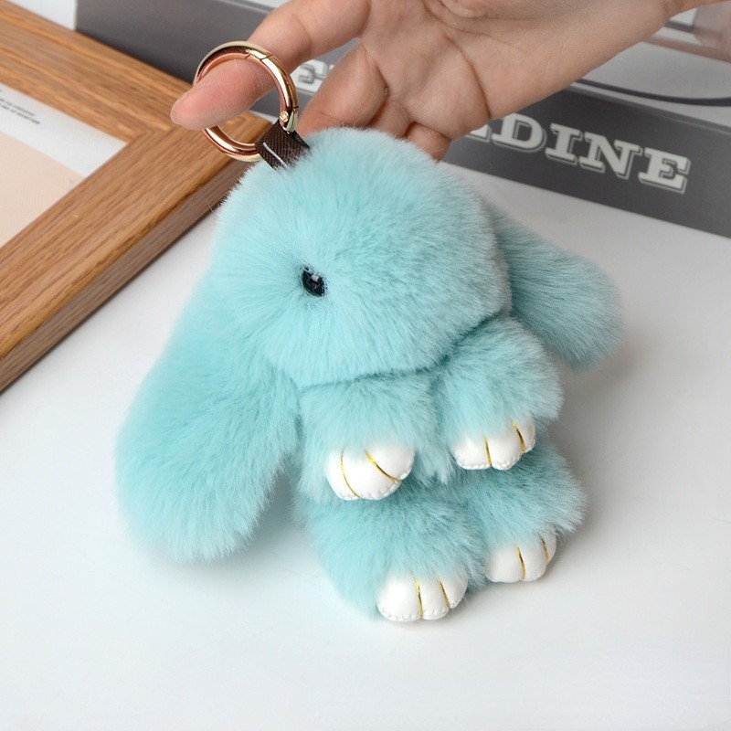 Imitation Furry Rabbit Pendant Cute Bunny Bag Mobile Phone Car Accessories keychain pendant