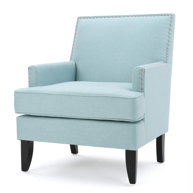 Christopher Knight Home Tilla Fabric Club Chair, Light Blue