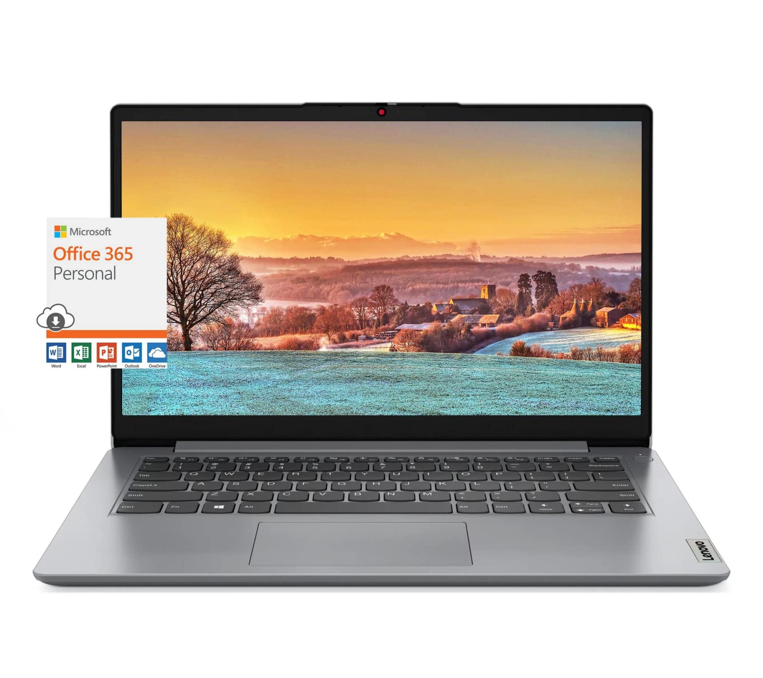 Lenovo IdeaPad 1i Laptop 14" HD Display, Intel Pentium Silver N5030 Processor(4-Core, up to 3.1 GHz), 4GB RAM, 256GB Storage(128GB eMMC + 128GB MSD Card), 10Hr Battery, Win 11 S, 1 Year Microsoft 365