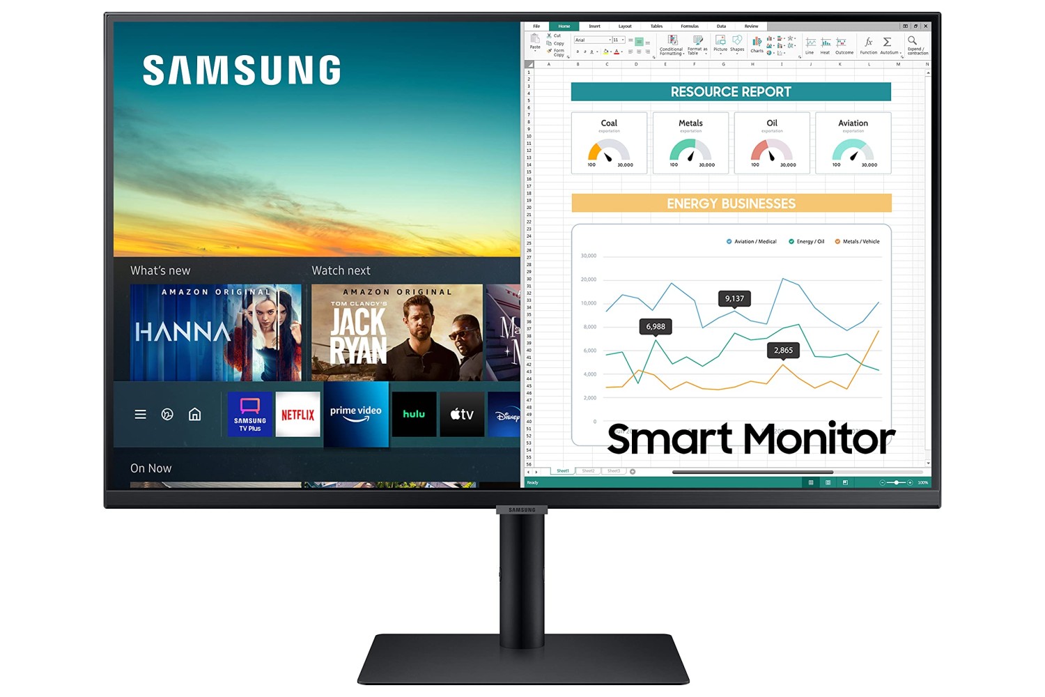 SAMSUNG M5 Series 32-Inch FHD 1080p Smart Monitor & Streaming TV (Tuner-Free), Netflix, HBO, Prime Video, & More, Apple Airplay, Height Adjustable Stand, Built-in Speakers (LS32AM502HNXZA)