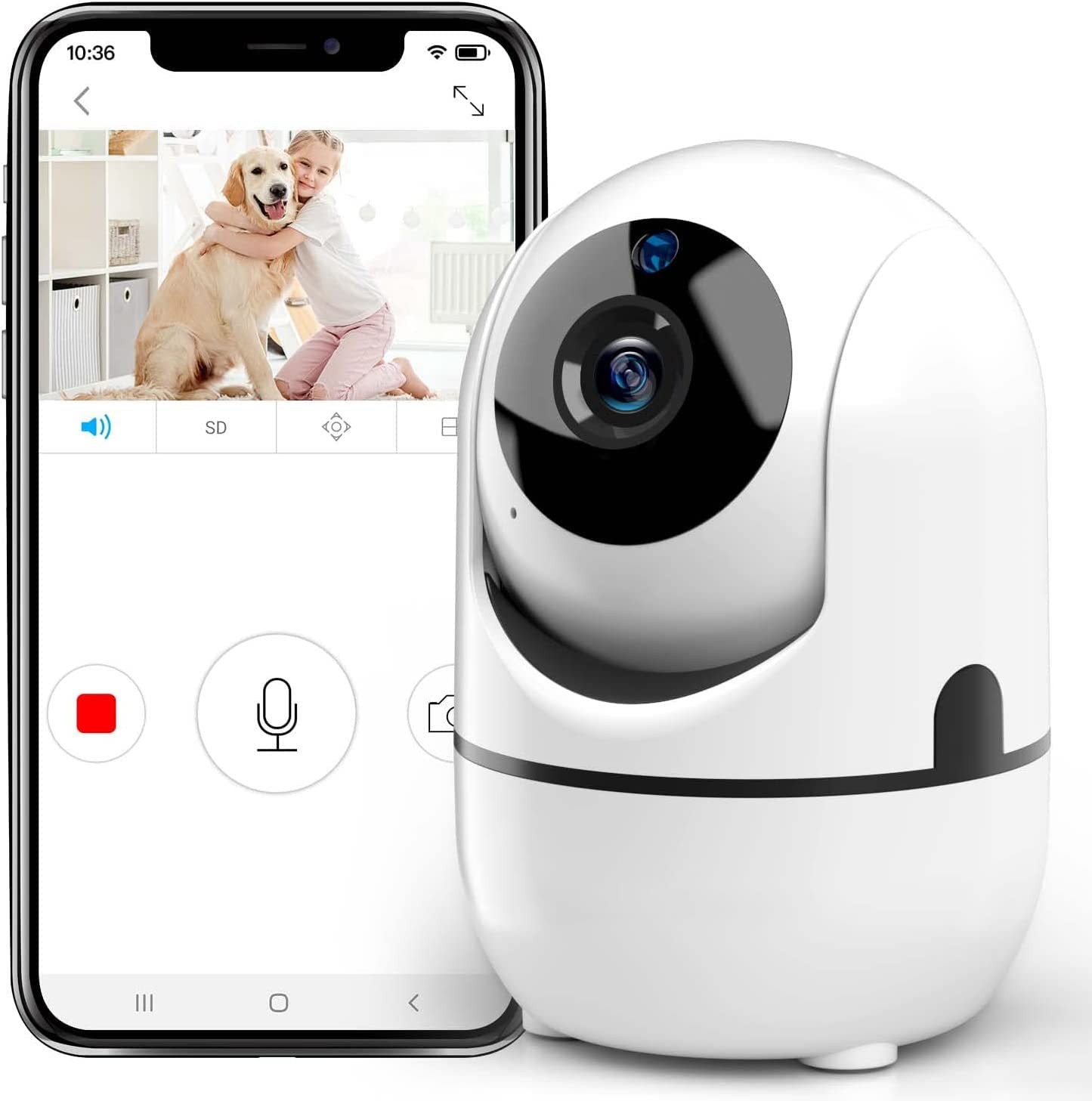 IOIOTCO Security Camera 2K Cameras for Home Security with Night Vision, Two-Way Audio, Motion Detection, Phone APP, Remote Contol Indoor WiFi Camera, Ideal for Baby Monitor/ Pet Camera