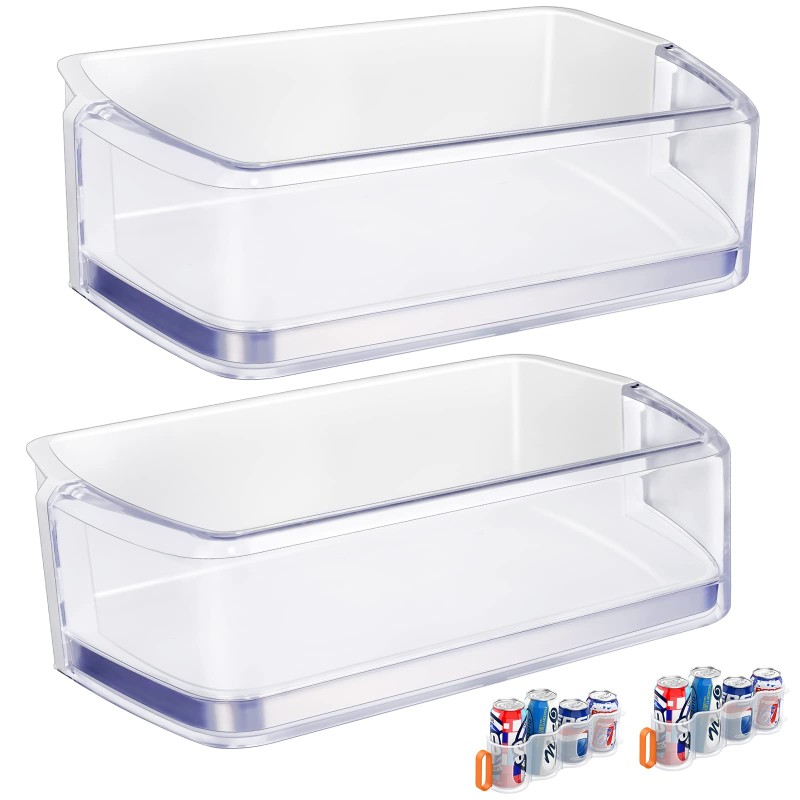 [2 PACK] Upgraded DA97-08406A/B/C Refrigerator Door Bin Shelf Replacement for Samsung RF4287HARS Parts/RF4289 Fridge Door Shelf Parts AP4578480, 2051375, PS4175803,EAP4175803,with 2 Soda Can Organizer