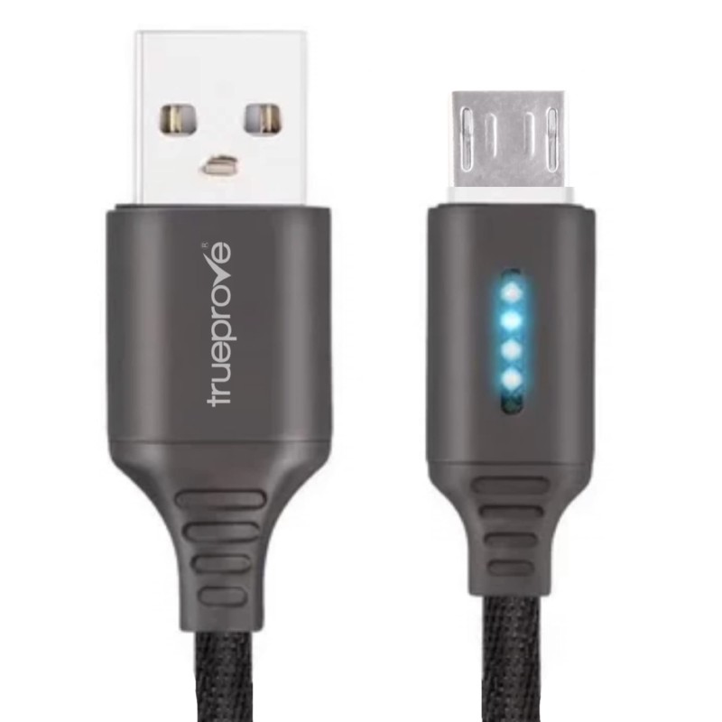 3FT TrueProve Pro Micro USB Cable LED Lighting Status, USB Charger Cord Android 2.4A Charging Sync for Samsung Galaxy S7 Edge/S7/S6, for HTC, LG, Sony, Xbox, PS4 & More