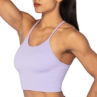 Free to Be Tank, Crop Ribbed Tank Tops Seamless Racerback Camisoles No pad Camis Cropped Workout Gym Yoga Brami  (0 评论)