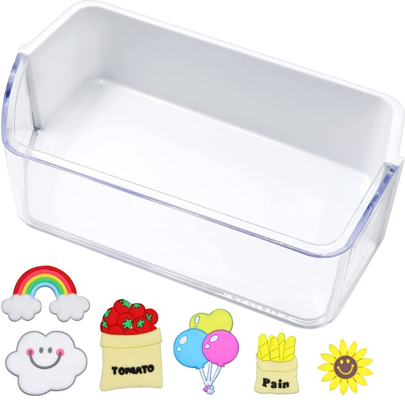 DA97-12657A Refrigerator Door Shelf Left Compatible with Samsung RF260BEAESG, RF261BEAESP, RF262BEAESR, Door Basket Bin Replacement, NO. PS4176661,DA63-06867, AP5621270 with 6 Refrigerator Magnets