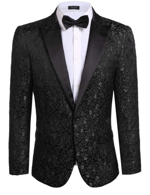 Men Floral Blazer Suit Jacket Dinner Party Prom Wedding Stylish Tuxedo  (0 评论)