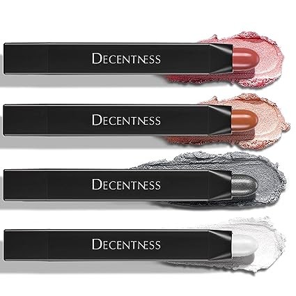DECENTNESS 4PCS Eyeshadow Stick Cream Shimmer&Matte,Daily makeup set,Lasting&Waterproof,Eyeshadow Pencil Crayon,Ideal Gift(Z2)