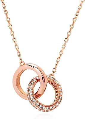 925 Sterling Silver Necklaces for Women Fashion Dainty Pendant Necklace 18K White Rose Gold Plated Necklace CZ Jewelry Simple Trendy Necklaces Valentine Christmas Gift for Mother Mom Daughter Teens Gi