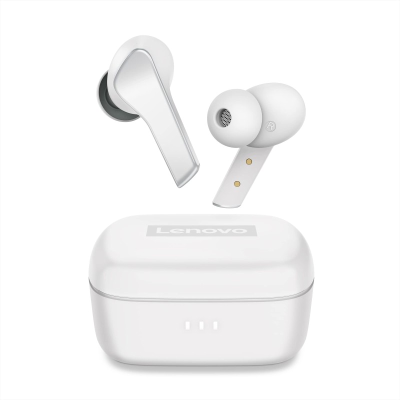 Lenovo Smart True Wireless Earbuds - Smart Switch Fast Pair - Active Noise Cancelling Earphones with Wireless Charging Case - 28 Hrs Playtime Headphones - 6 Built-in Mics - Bluetooth - White