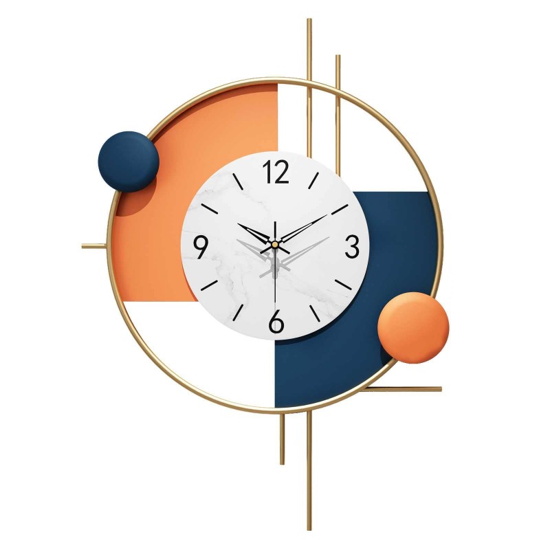 AUZAA Wall Clocks Watch Metal Round Creative Silent Bedroom Decoracion Nordic Minimalist Luxury Art Digital Home Saatration Gift
