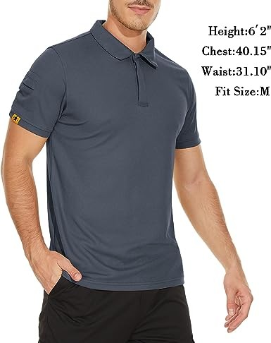 V VALANCH Mens Polo Shirts Short Sleeve Moisture Wicking Golf Polo Athletic Collared Shirt Tennis T-Shirt Tops