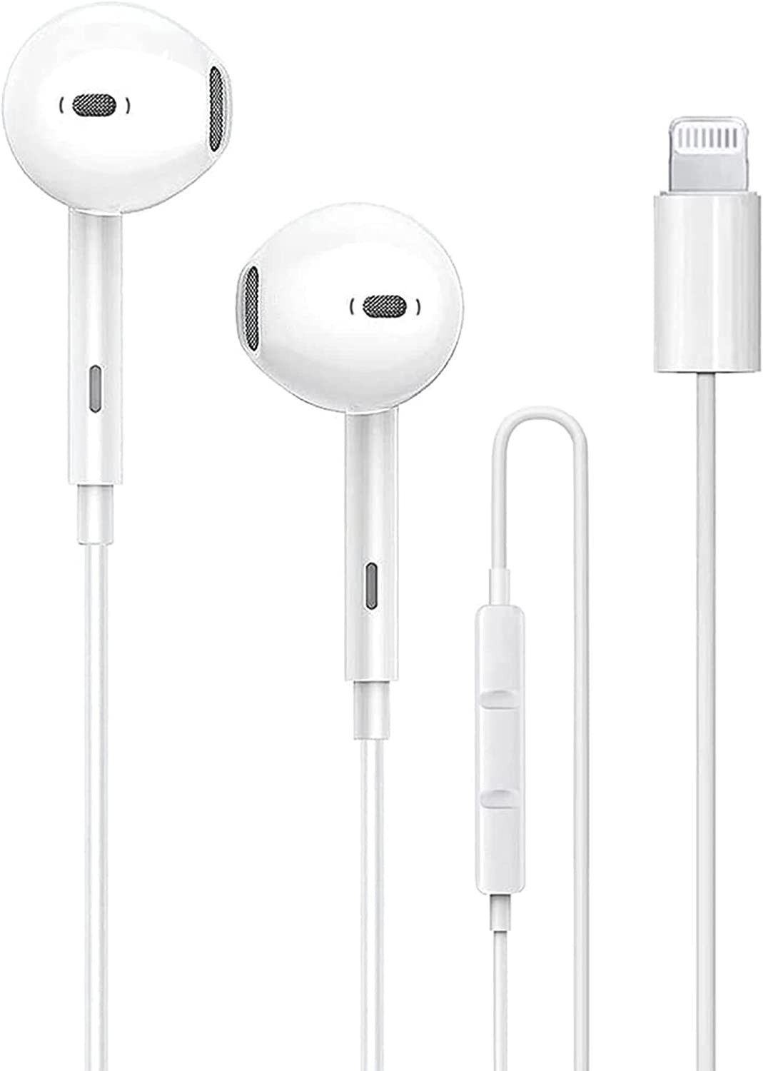 iPhone Headphone Apple Earbuds Headphones with Lightning Connector【MFi Certified Built-in Microphone&amp;Volume Control】Wired in-Ear Stereo Noise Canceling Isolating Earphone for iPhone 14/13/