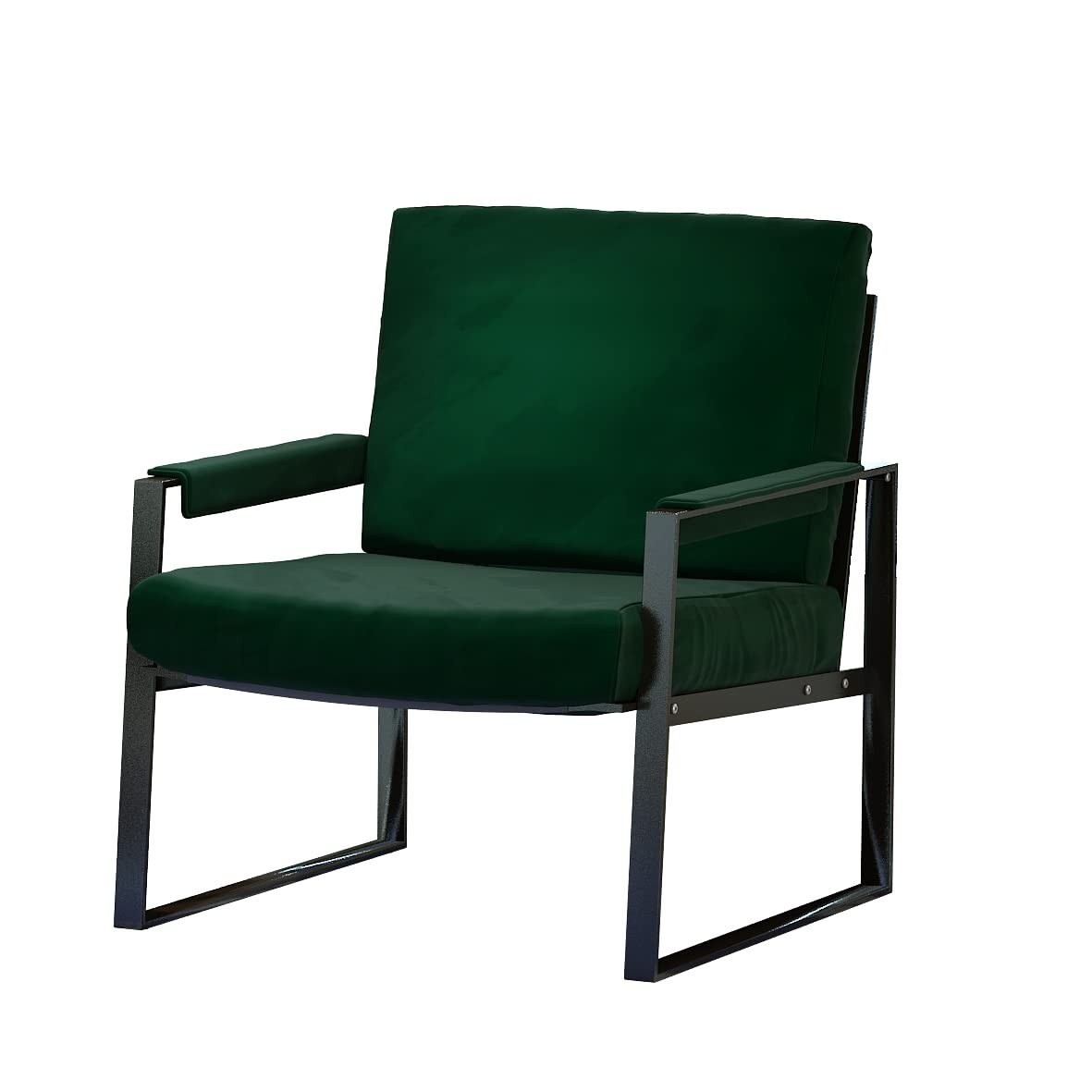 Single Sofa Chair Comfortable Cushion Armchair Accent Chair, Living Room Chair, Ergonomic Cushion Medieval Leisure Recliner, 1 Seater Single Sofa for Bedroom, Study Room, Reception Room - Green