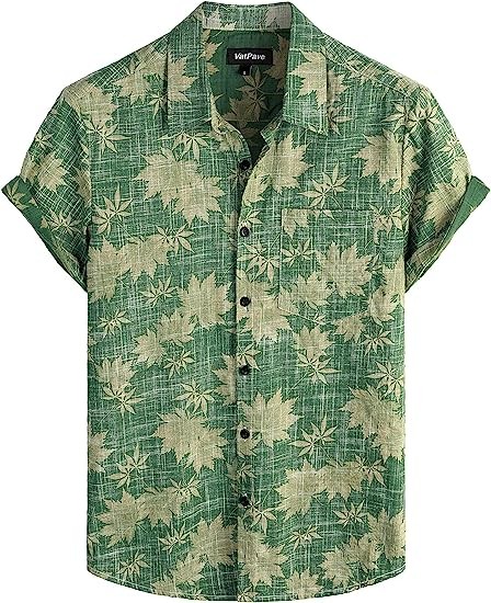 VATPAVE Mens Front Pocket Hawaiian Shirts Casual Floral Shirts Short Sleeve Button Down Beach Tropical Shirts