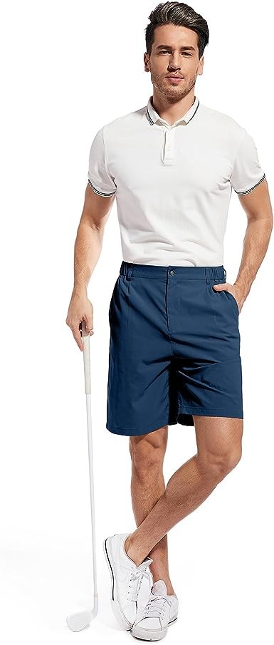 Boyzn Men's 9" Inseam Golf Outdoor Flat Front Shorts Casual Work Dress Shorts Quick Dry Athletic Shorts with 5 Pockets