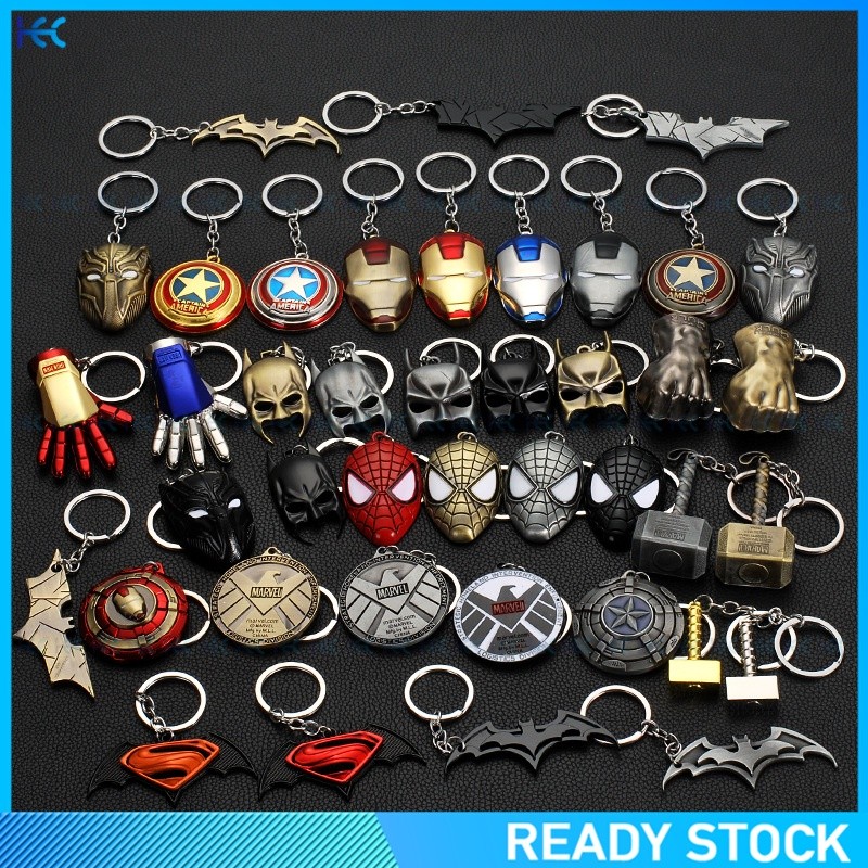 Marvel DC The Avengers Iron Man Spiderman Captain America Justice League fashion keychains