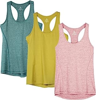 Workout Tank Tops for Women - Racerback Athletic Yoga Tops, Running Exercise Gym Shirts(Pack of 3)