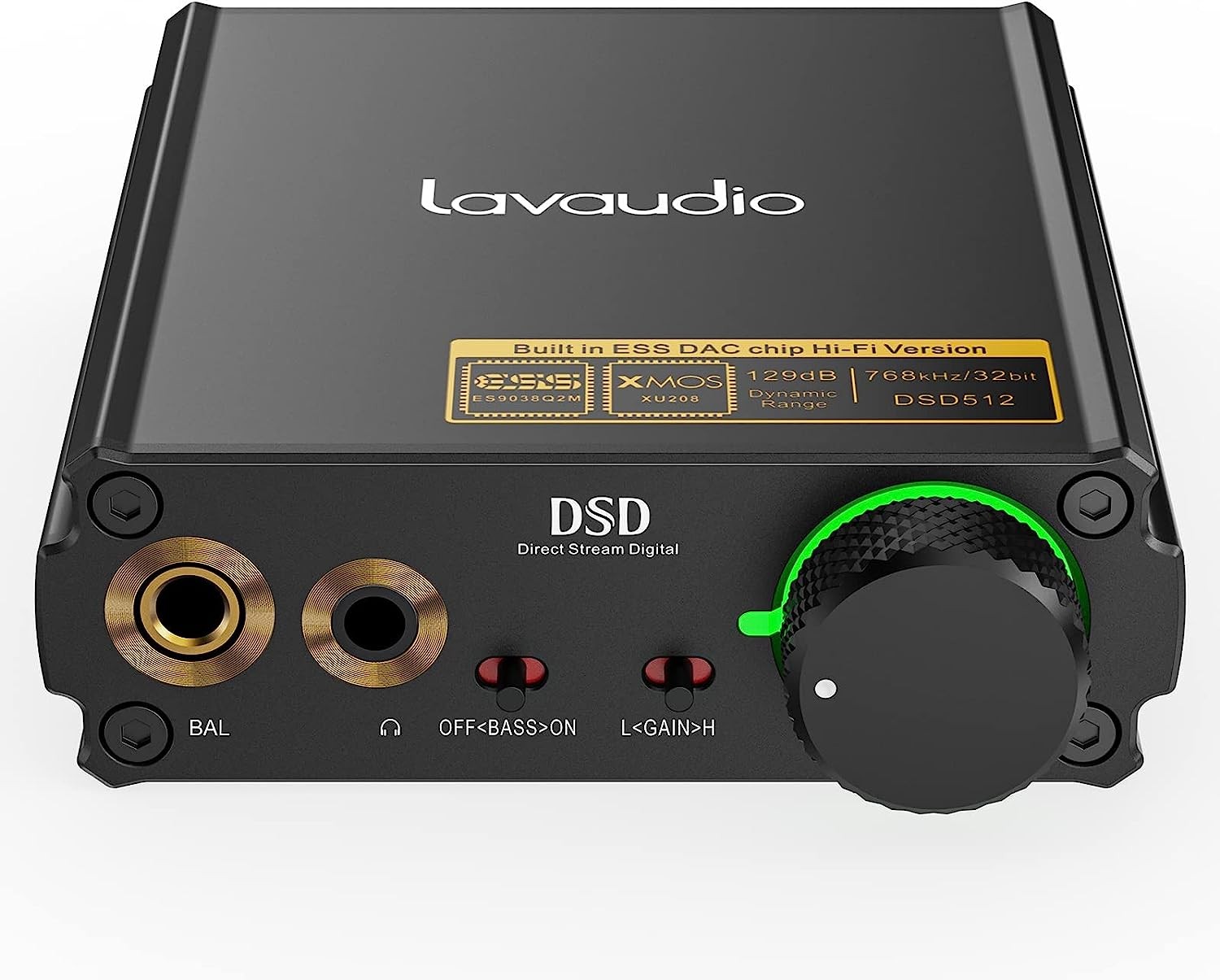 1Mii Lavaudio DS400 Portable DAC/Headphone Amplifier Stereo Supports 768K/32Bit and Native DSD512, Hi-Res Hi-Fi for PC Headphone Out/3.5/4.4 mm/Coaxial/Optical Out Windows/Android/iOS Compatib