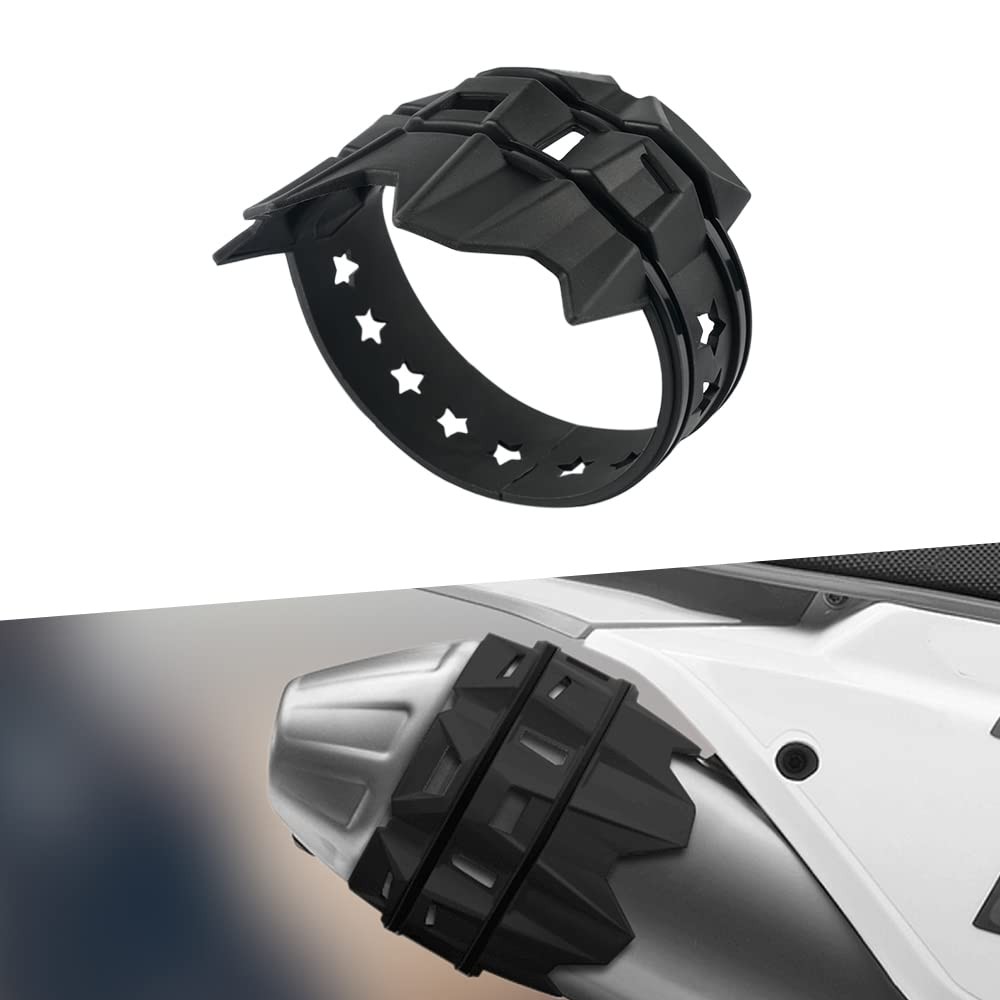 NICECNC Black Universal Escape Tail End Pipe Guard Protector Protection Compatible with KTM ALL 50cc-530cc 2004-2018,Hon-, Yama-, Kawa-, Suzu-, Husq-, Bet-,See Fitment