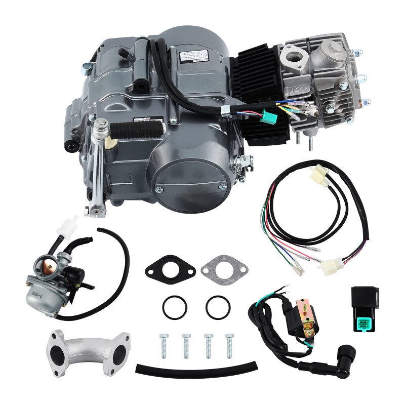 Ambienceo Complete Engine 125cc 4 Stroke 1P52FMI-K (124cm3) Dirt Bike Engine Motor Carb Complete Kit for Honda XR50 CRF50 XP CRF 50 70