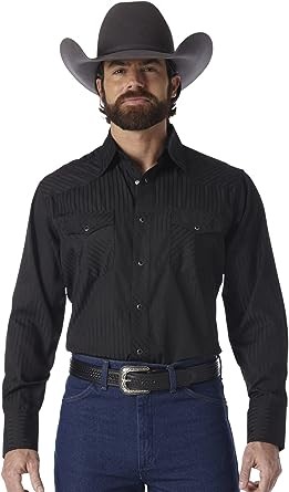 Wrangler Men's Sport Western Two Pocket Long Sleeve Snap Shirt