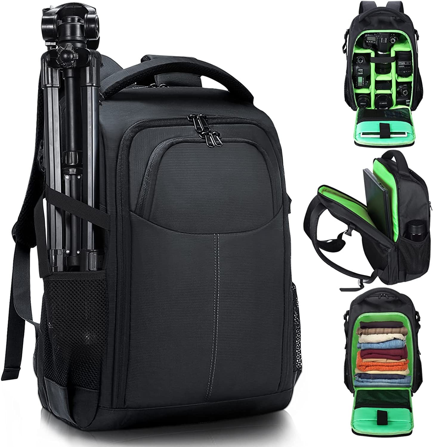 BERTASCHE Camera Backpack,DSLR/SLR Camera Bag Photography Backpack w/ 15.6" Laptop Compartment, Waterproof Camera Case for Photographer Nikon Canon Sony Camera and Lens Tripod Drone