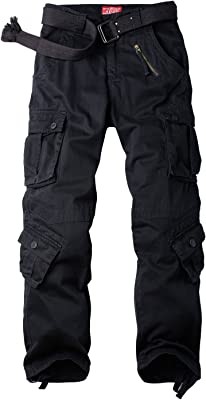 Women's Cotton Casual Military Army Cargo Combat Work Pants with 8 Pocket