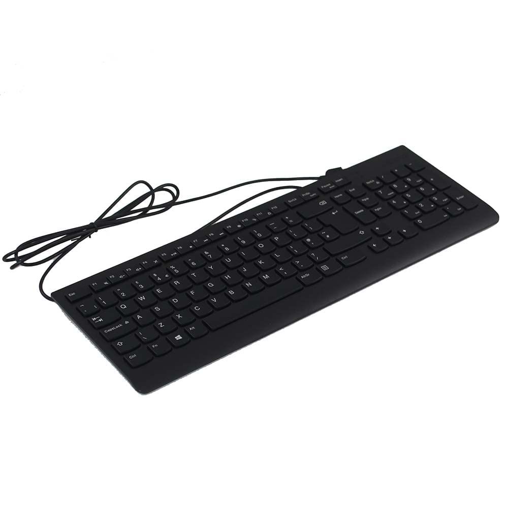 Lenovo 300 USB Keyboard, Wired, Adjustable Tilt, Ergonomic, Windows 7/8/10, GX30M39655, Black