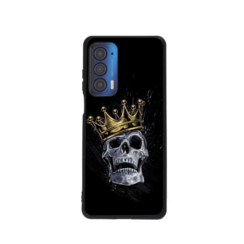 Compatible with Motorola Moto Edge 2021/Edge 5G UW Case, Skull King with Gold Crown Graphic Design for Moto Case Boys Men, Soft Silicone Protective Cool Trendy Anti-Scratch Case for Moto