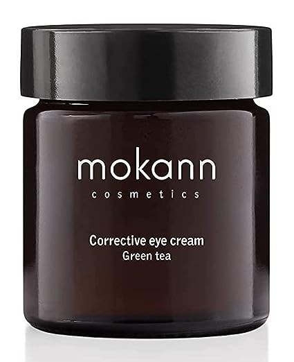 Mokann Cosmetics Corrective Eye Cream Green Tea for Dark Circles and Puffiness, Daily Anti-Aging Under Eye Cream to Remove Wrinkles with Hyaluronic Acid, Green Tea, Caffeine. Advanced Organic Eye Trea